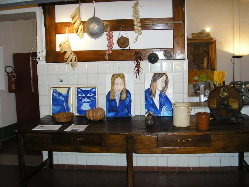 &quot;Camilla e i suoi gatti&quot; Olio su tela 50 x 40