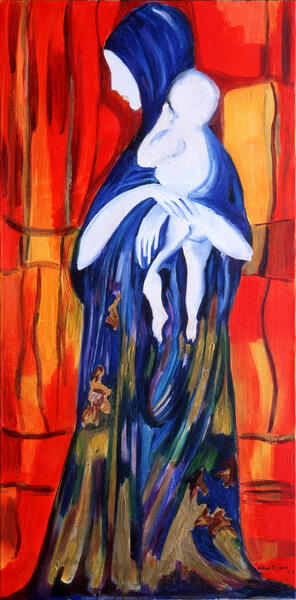 &quot;Il rifugio&quot; Olio su tela 120 x 60 cm