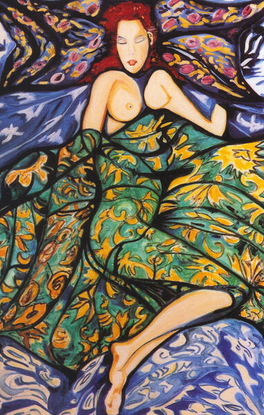 &quot;A occhi chiusi&quot; Olio su tela 100 x 100