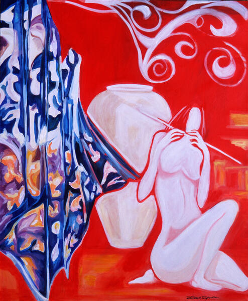 &quot;Interno in fa diesis&quot; Olio su tela 120 x 100 cm